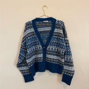 Mango printed blue cardigan